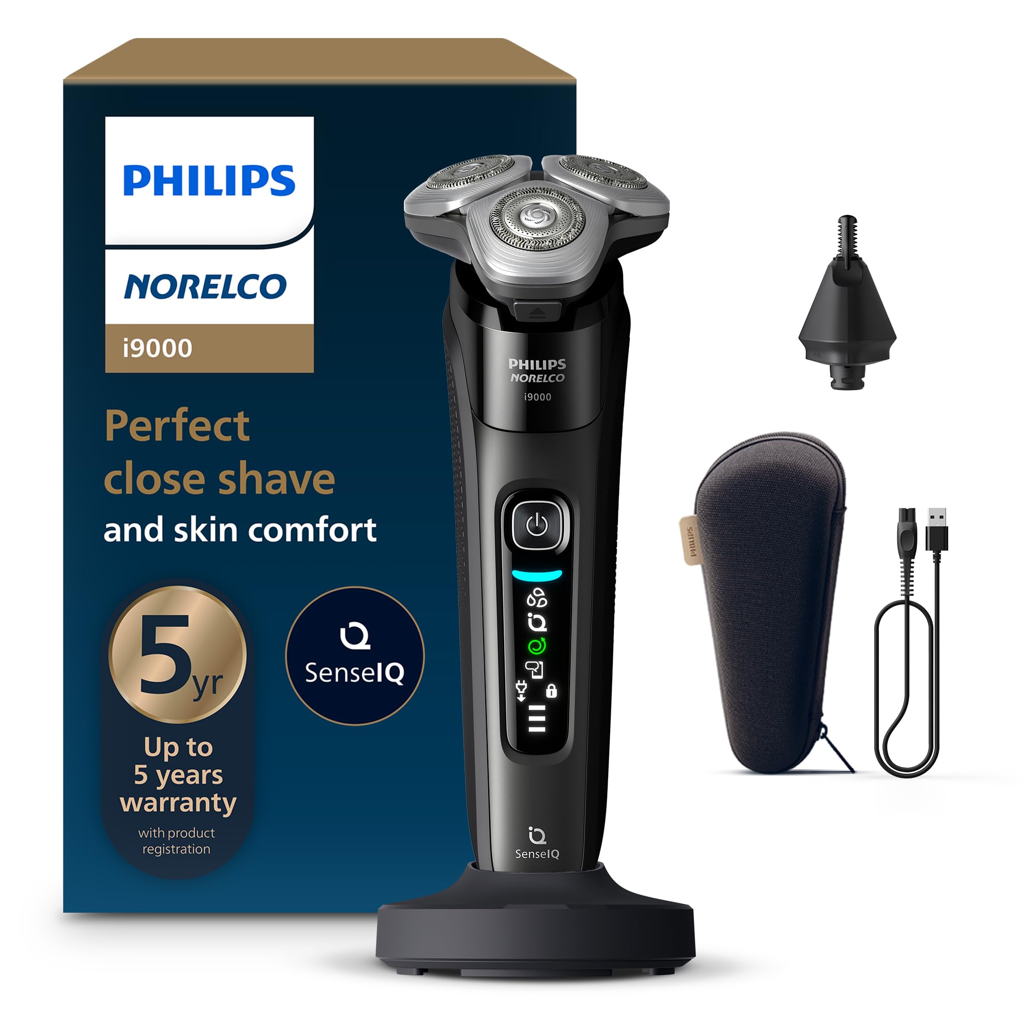 Barbeador Elétrico Philips Norelco I9000 Wet &amp; Dry Ink Black