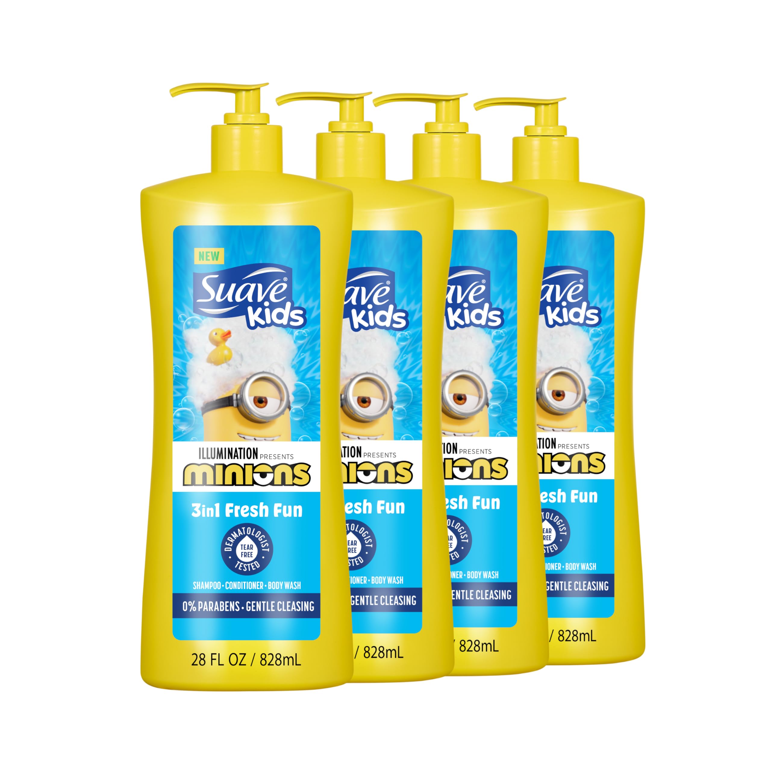 Shampoo, Acondicionador Y Gel De Baño 3 En 1 Suave Kids Minions