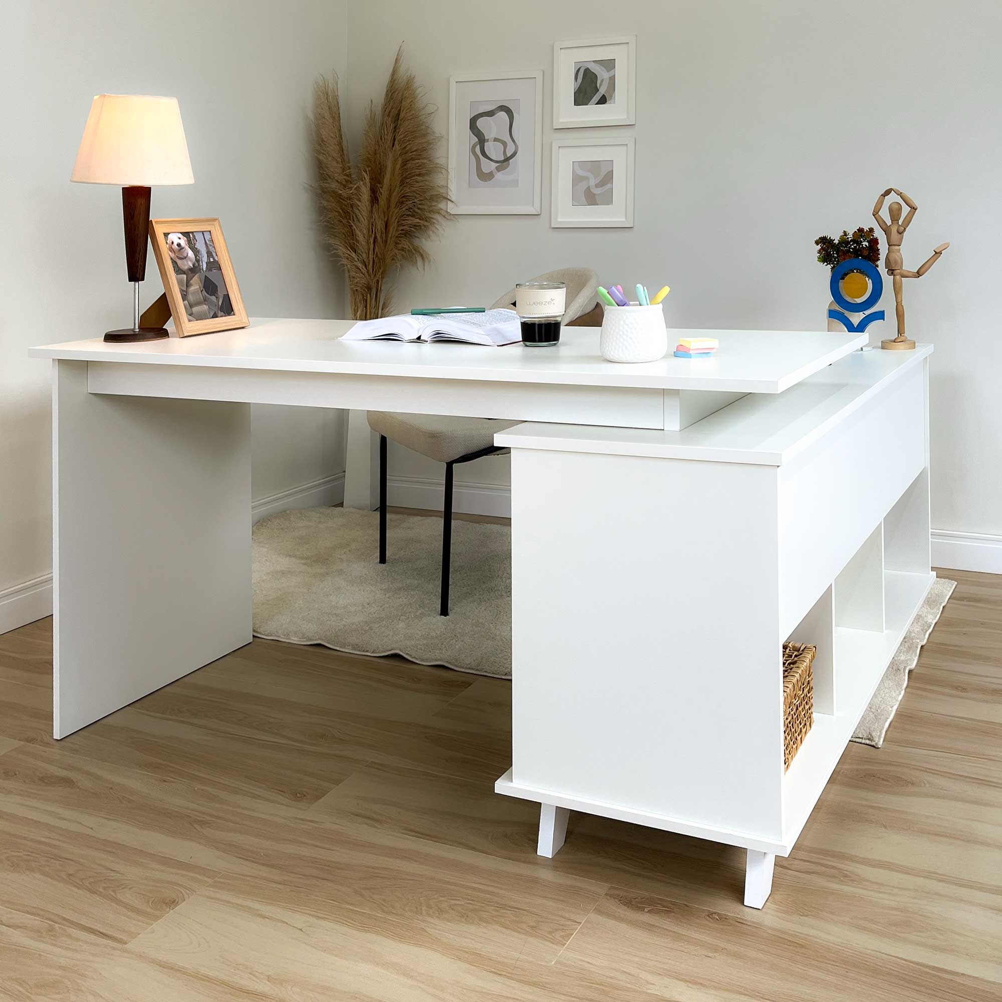 Escrivaninha Em L Cor Branca Oggi Novara