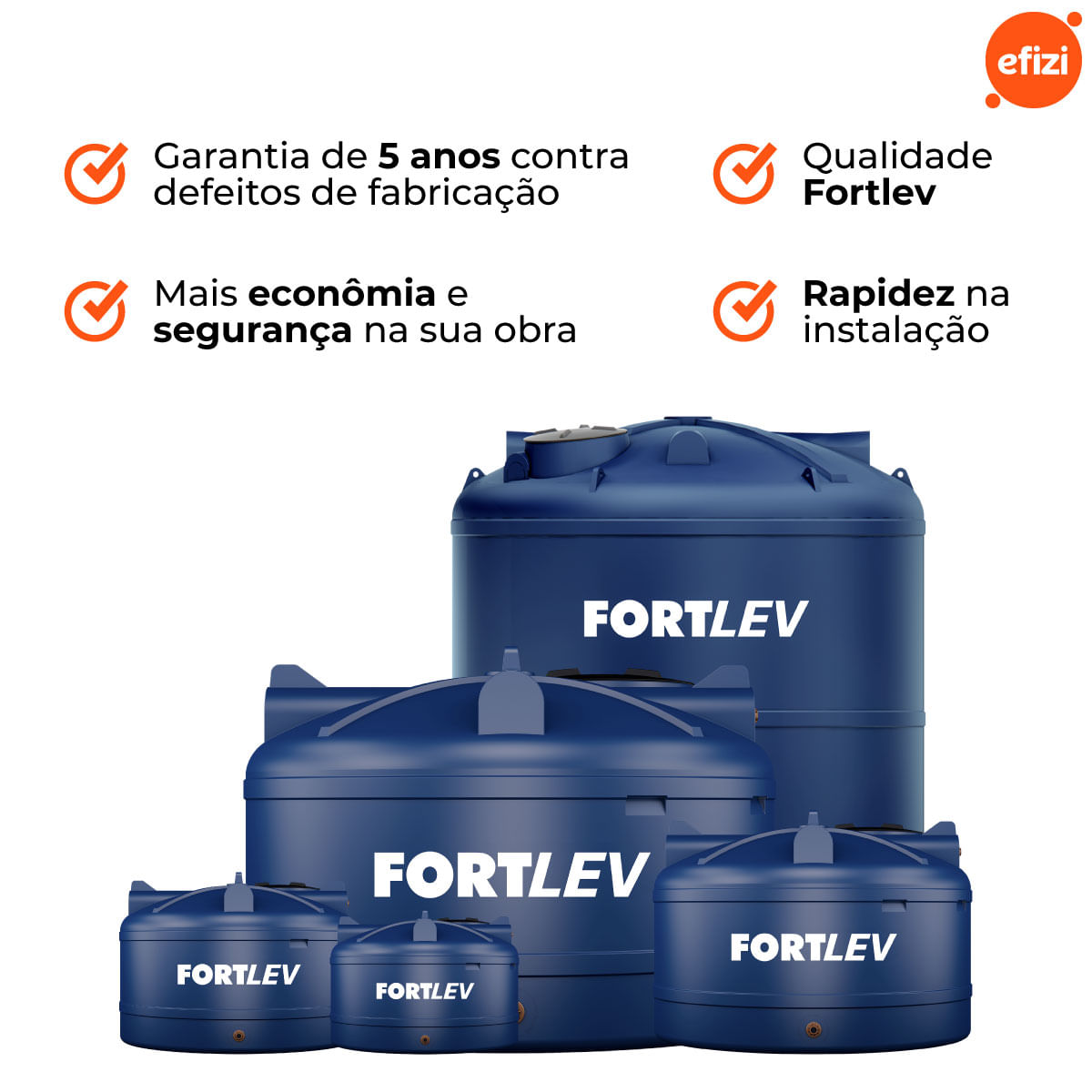 Tanque 2.000 Litros Azul Polietileno Fortlev - Carrefour