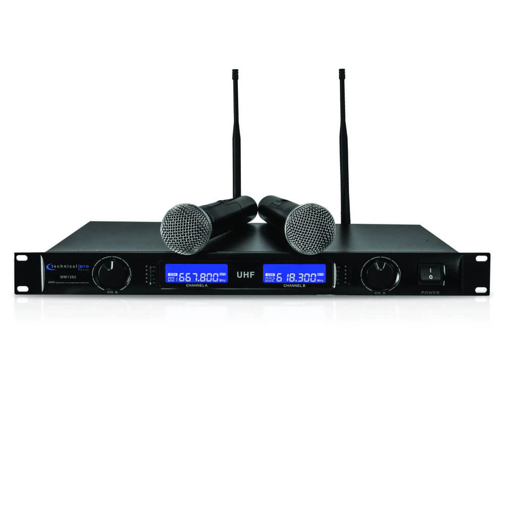 Sistema De Microfone Sem Fio Technical Pro Dual Uhf