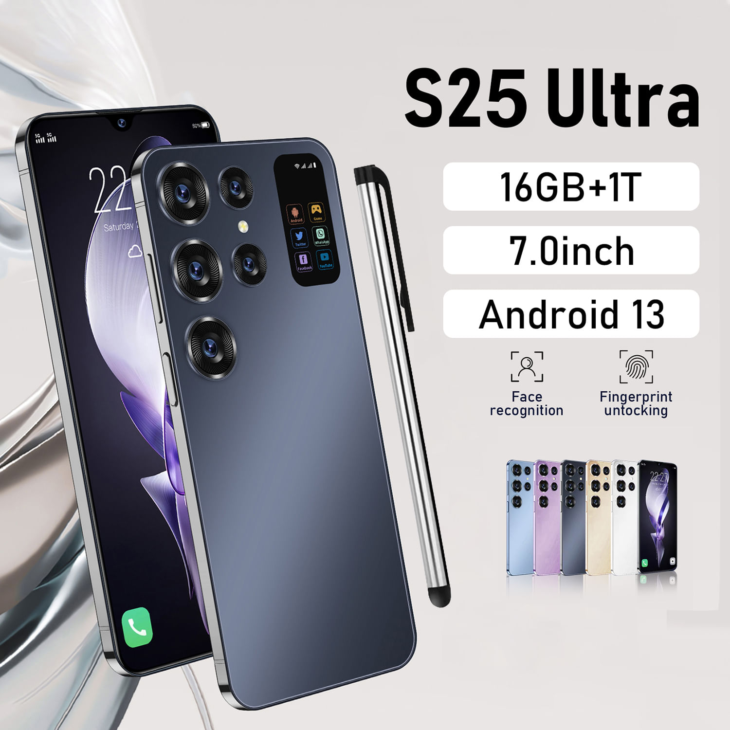 Smartphone Stqc S25 Ultra 4g/5g 7.0" Full Hd 16 Gb De Ram + 1 Tb De Rom