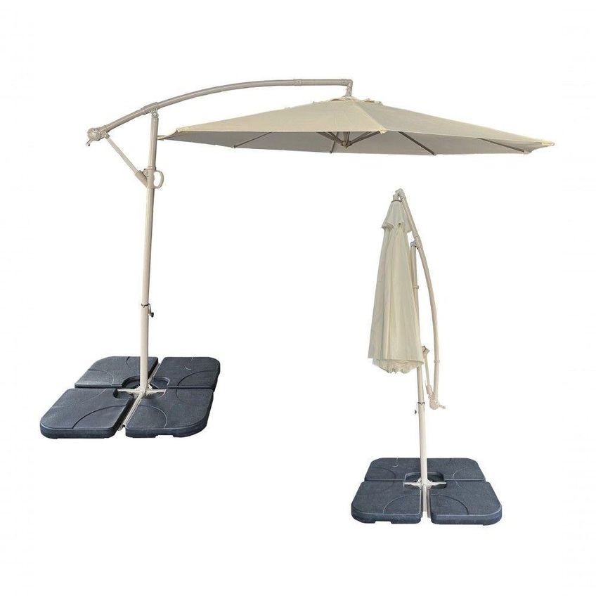 Ombrelone Lateral 3m Tahiti Fendi Com Manivela Fratini Sem Base - imagem 3