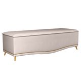 Calçadeira Baú 195cm Imperial J02 Suede Marfim - Mpozenato