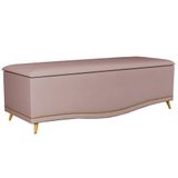 Calçadeira Baú 195cm Imperial J02 Suede Rosê - Mpozenato