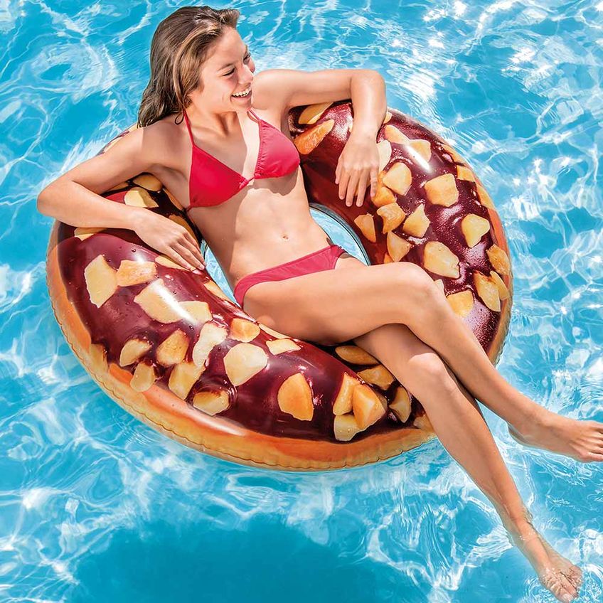 Boia Infantil Inflavel Redonda Rosquinha Donut Chocolate Intex - imagem 2