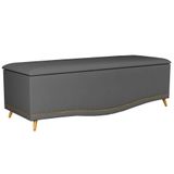 Calçadeira Baú 195cm Imperial J02 Suede Chumbo - Mpozenato