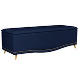 Calçadeira Baú 195cm Imperial J02 Suede Azul - Mpozenato