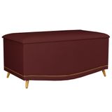 Calçadeira Baú 90cm Imperial J02 Suede Vinho - Mpozenato