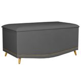 Calçadeira Baú 90cm Imperial J02 Suede Chumbo - Mpozenato