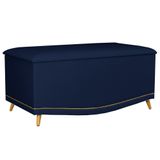 Calçadeira Baú 90cm Imperial J02 Suede Azul - Mpozenato