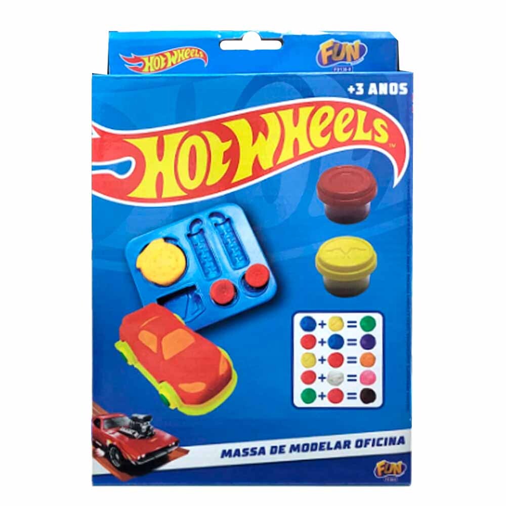 Massinha De Modelar Hot Wheels Oficina Fun Divirta Se