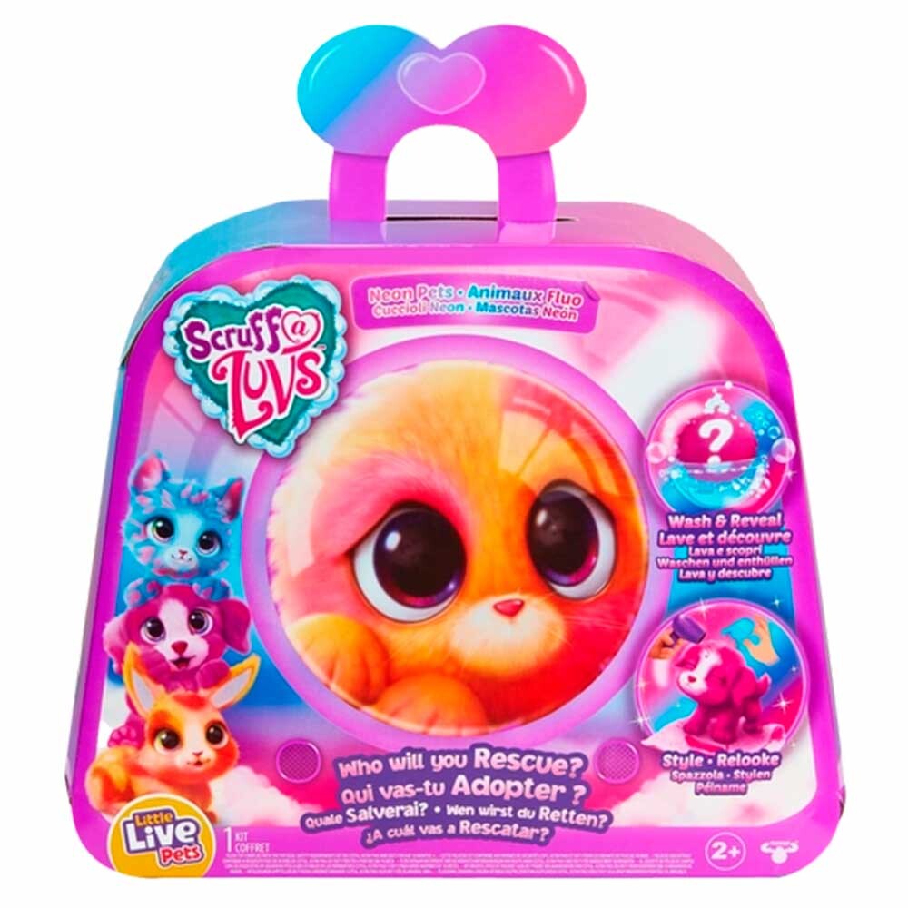 Pelucia Surpresa Scruff A Luvs Adotados Neon Pets Fun Divirta Se