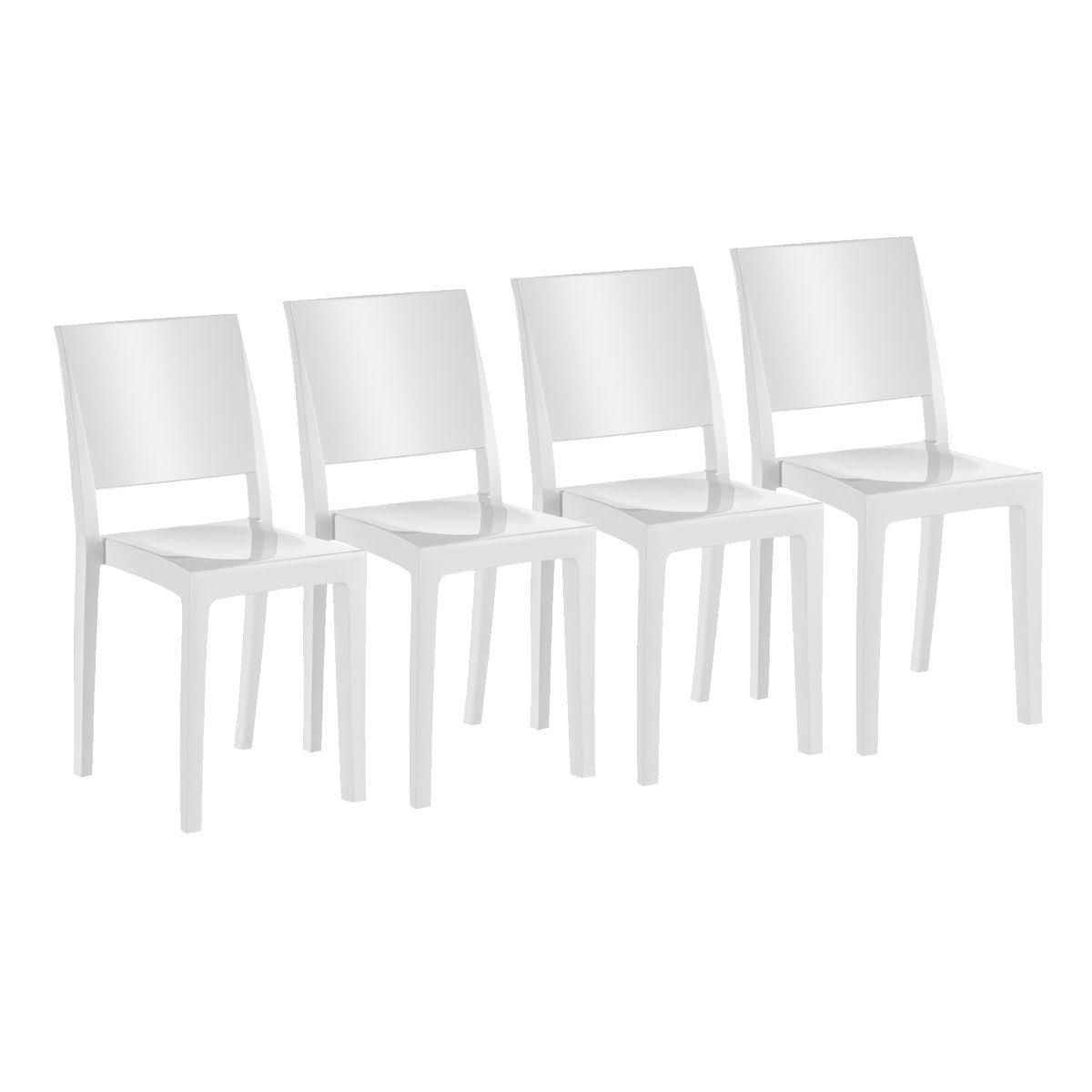 Cadeira Sala De Jantar Hydra Plus Uz4002 Pp Kit 4 Un Branco - Kappesberg