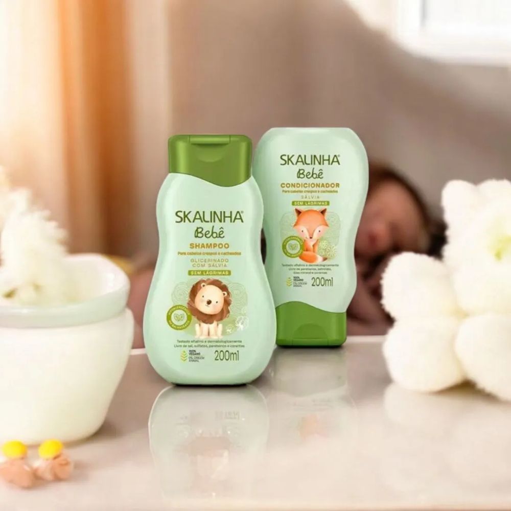 Kit Shampoo E Condicionador Para Bebe 200ml Glicerin Salvia