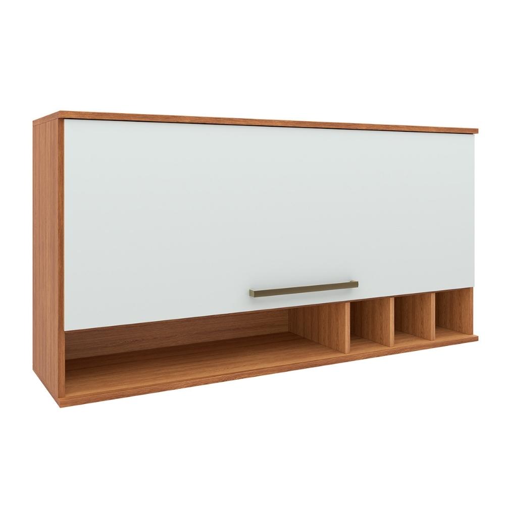 Armário Aéreo De Cozinha 1 Porta 1,20m Grécia Madeirado/off White