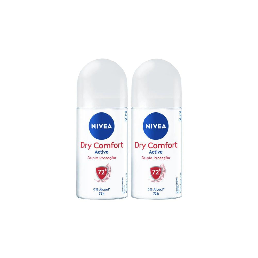 Kit Com 2 Unidades Desodorante Rollon Nivea 50ml Feminino Dry Comfort 53526