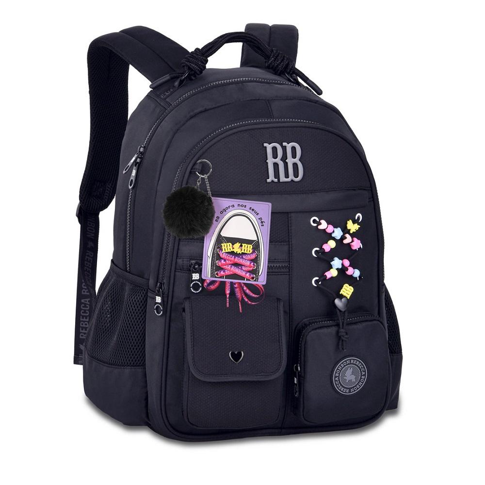 Mochila Rebecca Bonbon De Costas 17,5 Ref Rb27422 Preto