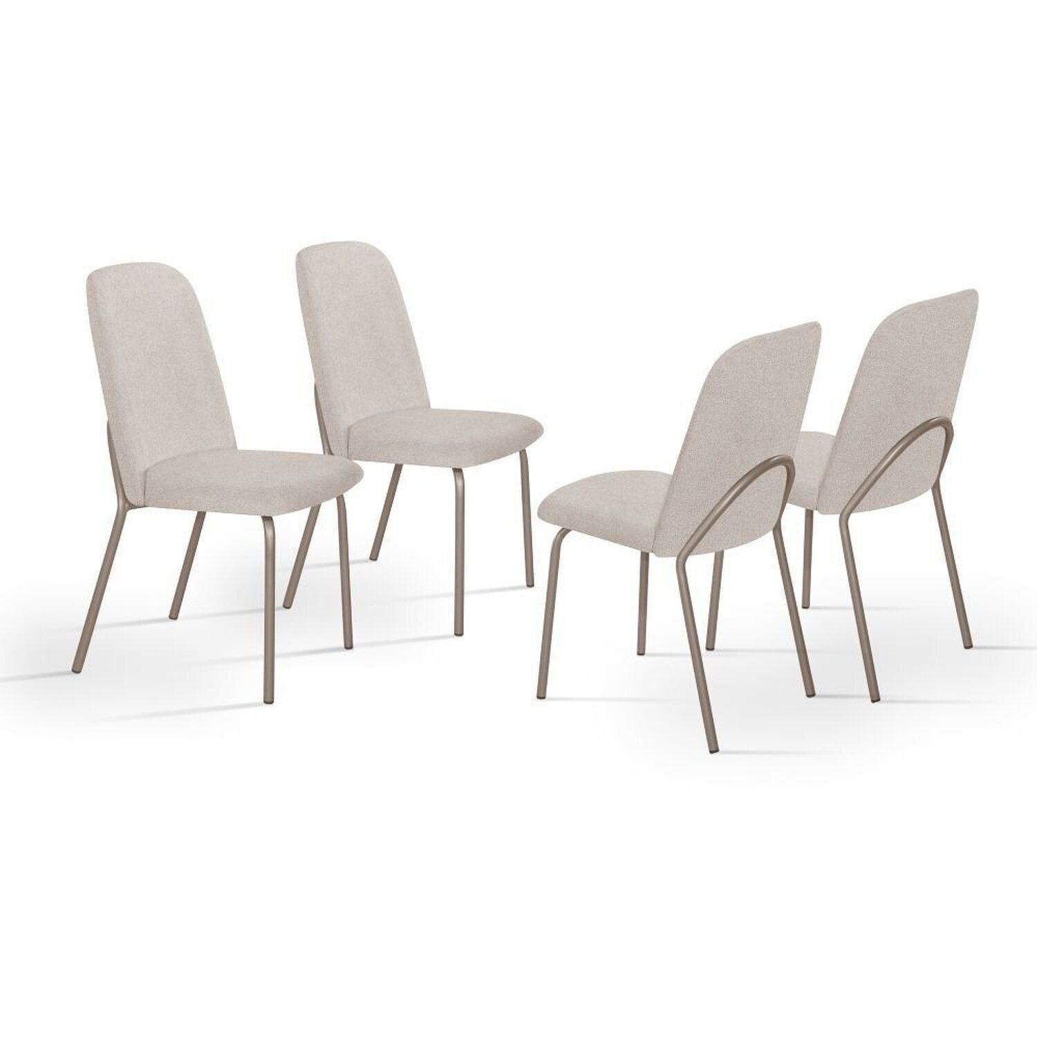 Kit Com 4 Cadeiras 92x53cm California Champagne / Bege