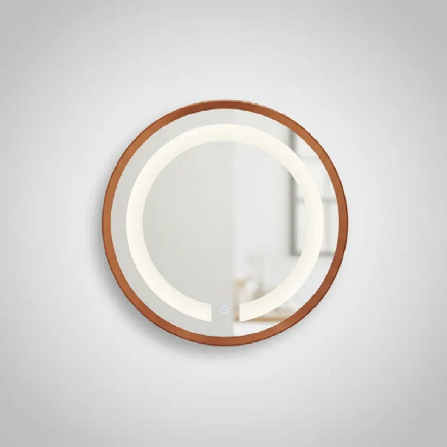 Espelho Redondo Iluminado 40cm Touch 2 Leds Basic Reduna Dourado