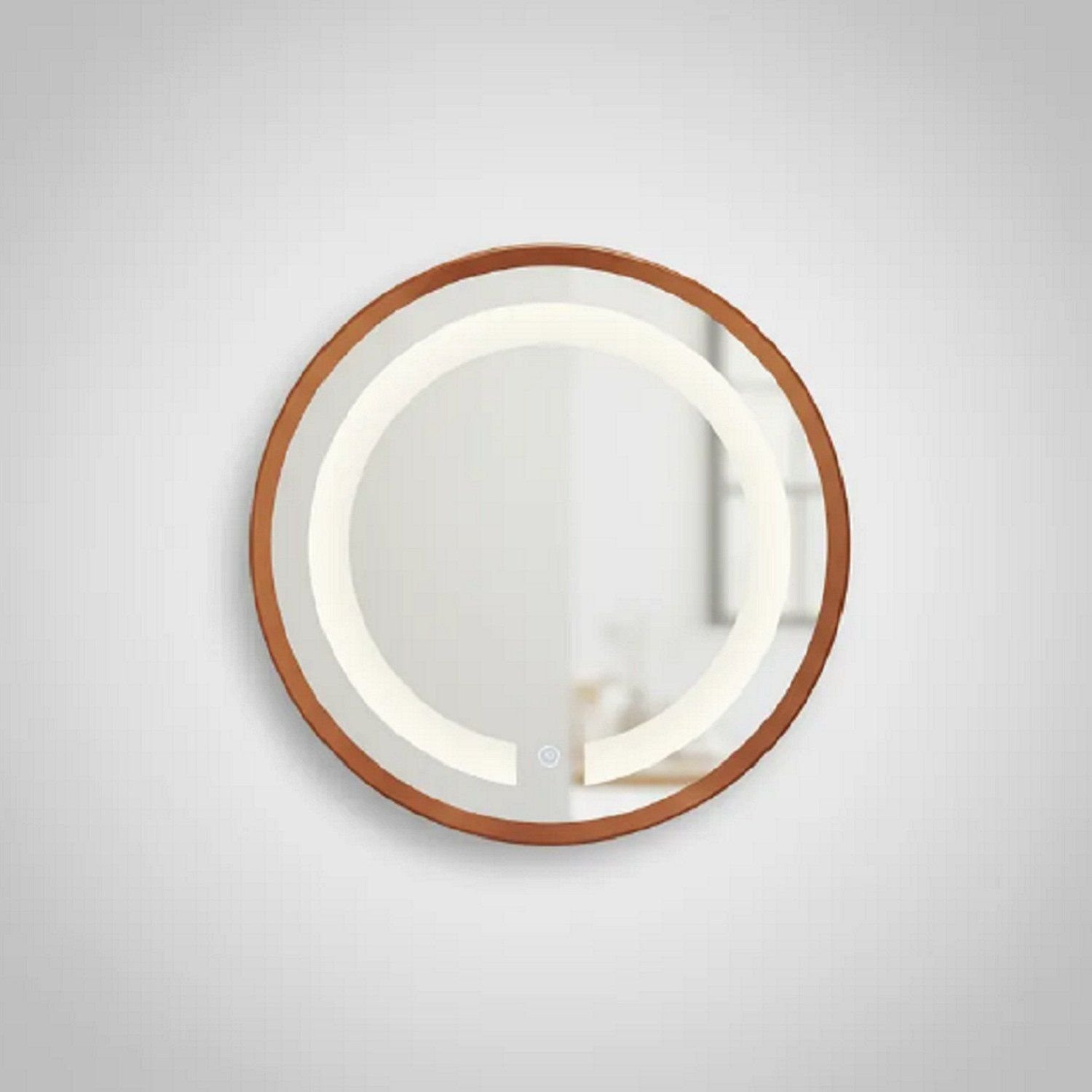 Espelho Redondo Iluminado 60cm Touch 2 Leds Basic Reduna Cobre
