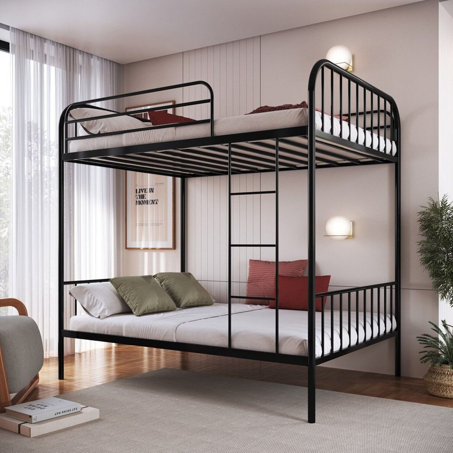 Beliche Em Ferro Cama De Casal Margarida Preto