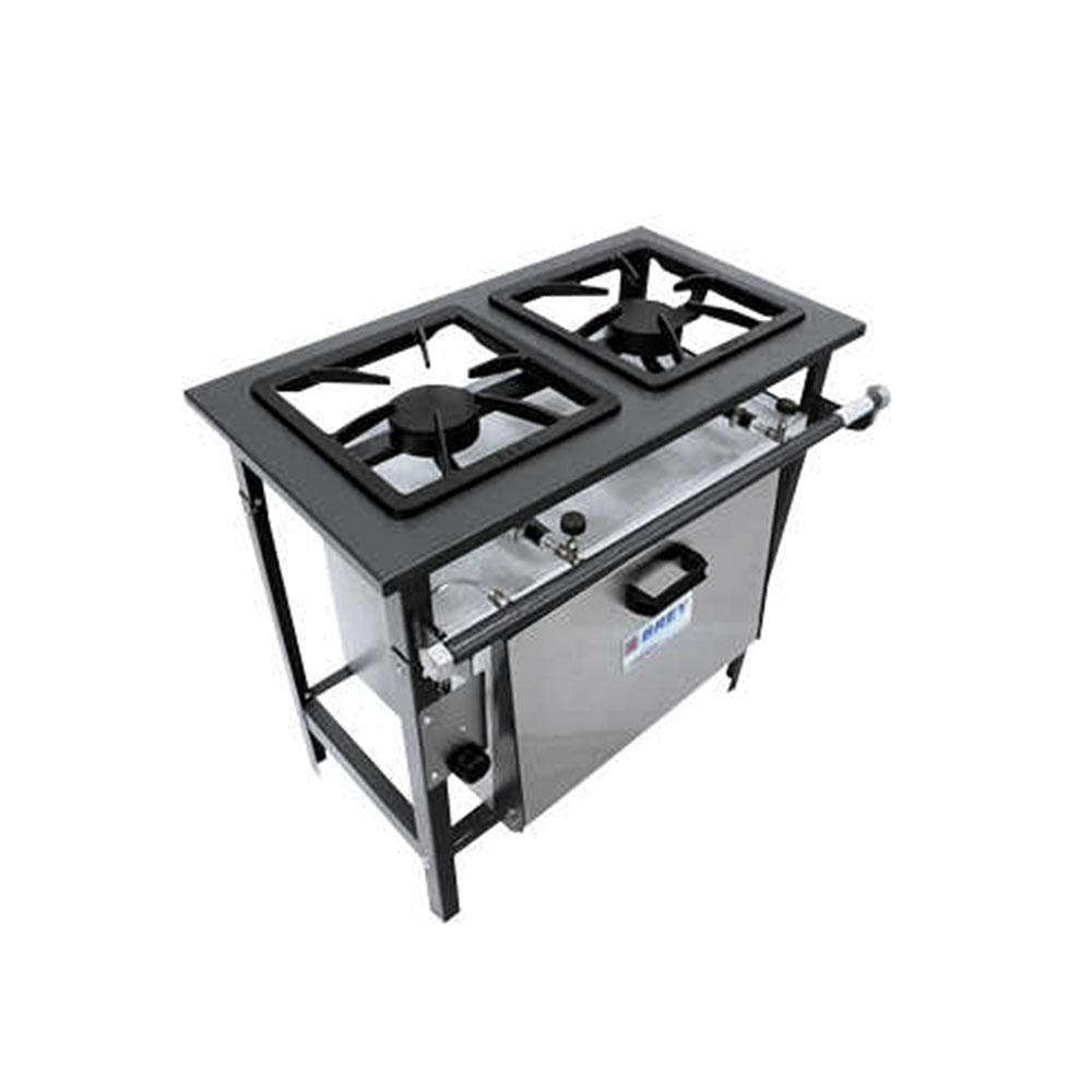 Fogão 2 Bocas Metal Brey Stand Alta Pressão C/ Forno Inox - 002-f