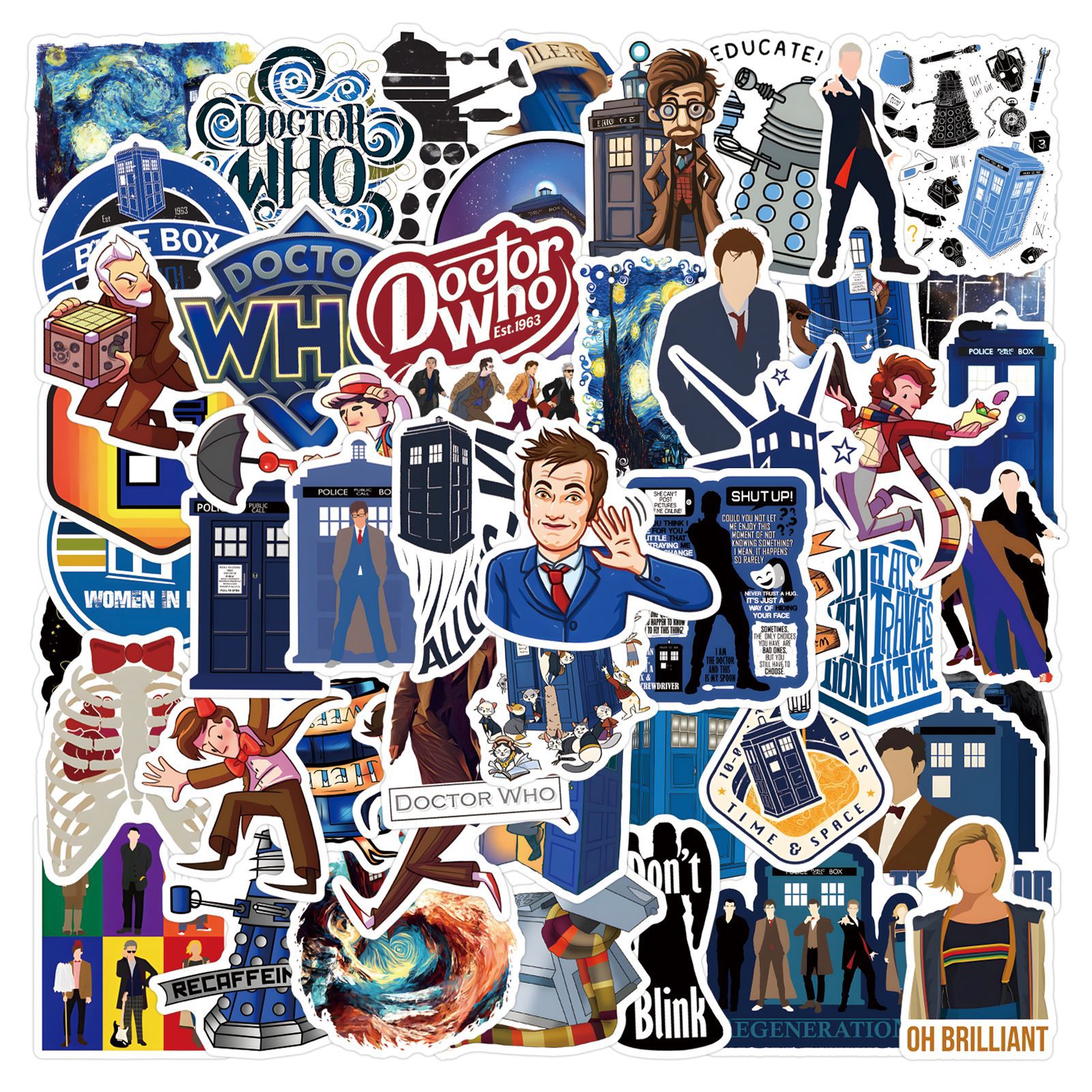 Adesivos Doctors Whos Em Vinil Impermeável Anime 55 Unidades