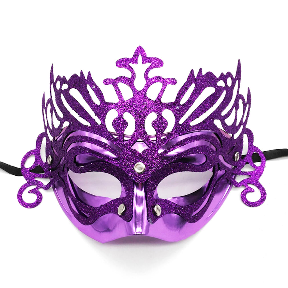 Máscara Crown Pink Venice Princess Half Face Makeup Pvc