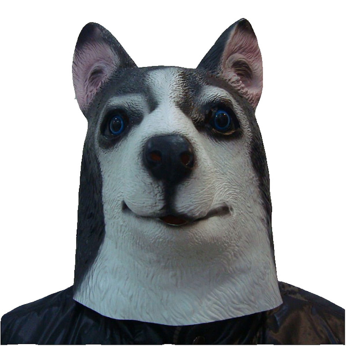 Máscara Husky Dog Latex Funny Animal Head Cover Shepherd