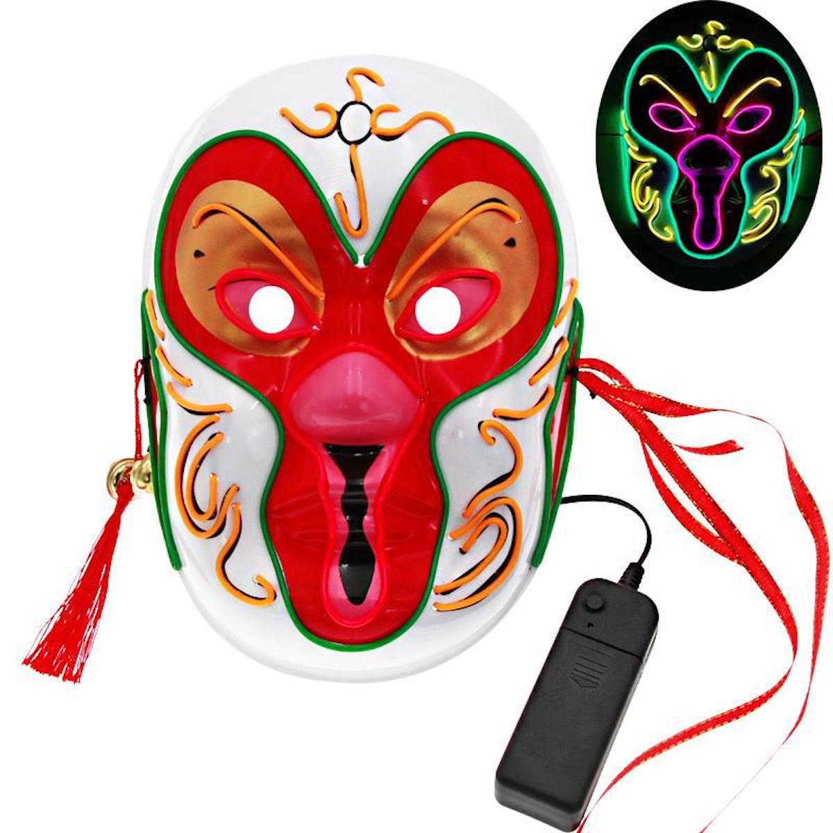 Máscara Peking Opera Full Face El Flashs Luminous Pvc 127,5g