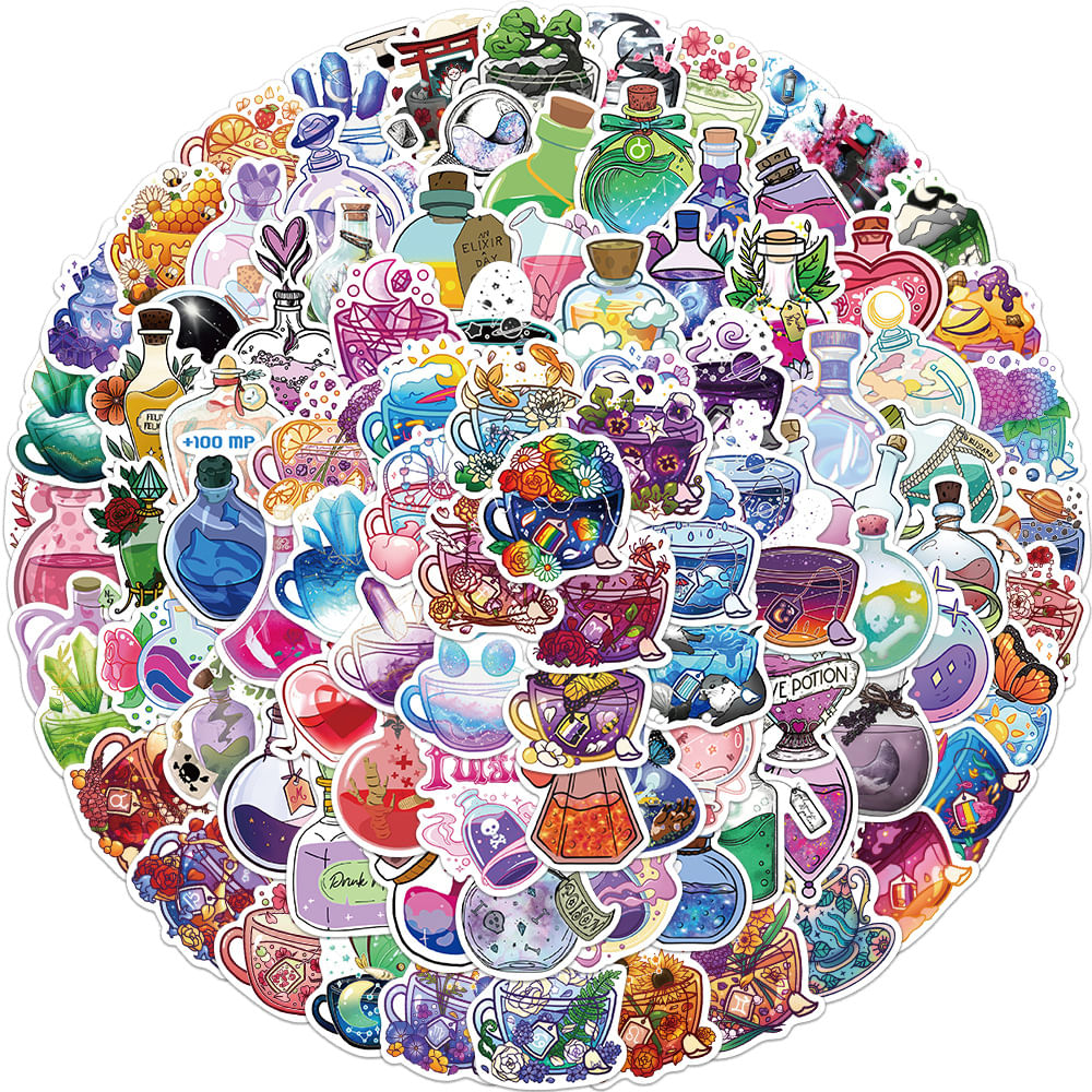 Adesivos Magic Potion Bottles De Vinil Impermeável 99 Unidades/lote