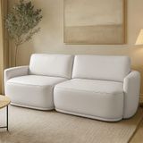 Sofá 2 Lugares Orgânico 174cm Modulado Para Sala Brumma Bouclê K01 - D'rossi Cor Cinza Claro