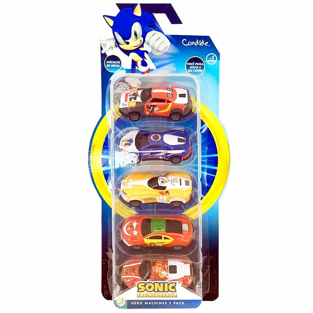 Mini Carrinhos A Friccao Sonic 5 Hero Machine Candide
