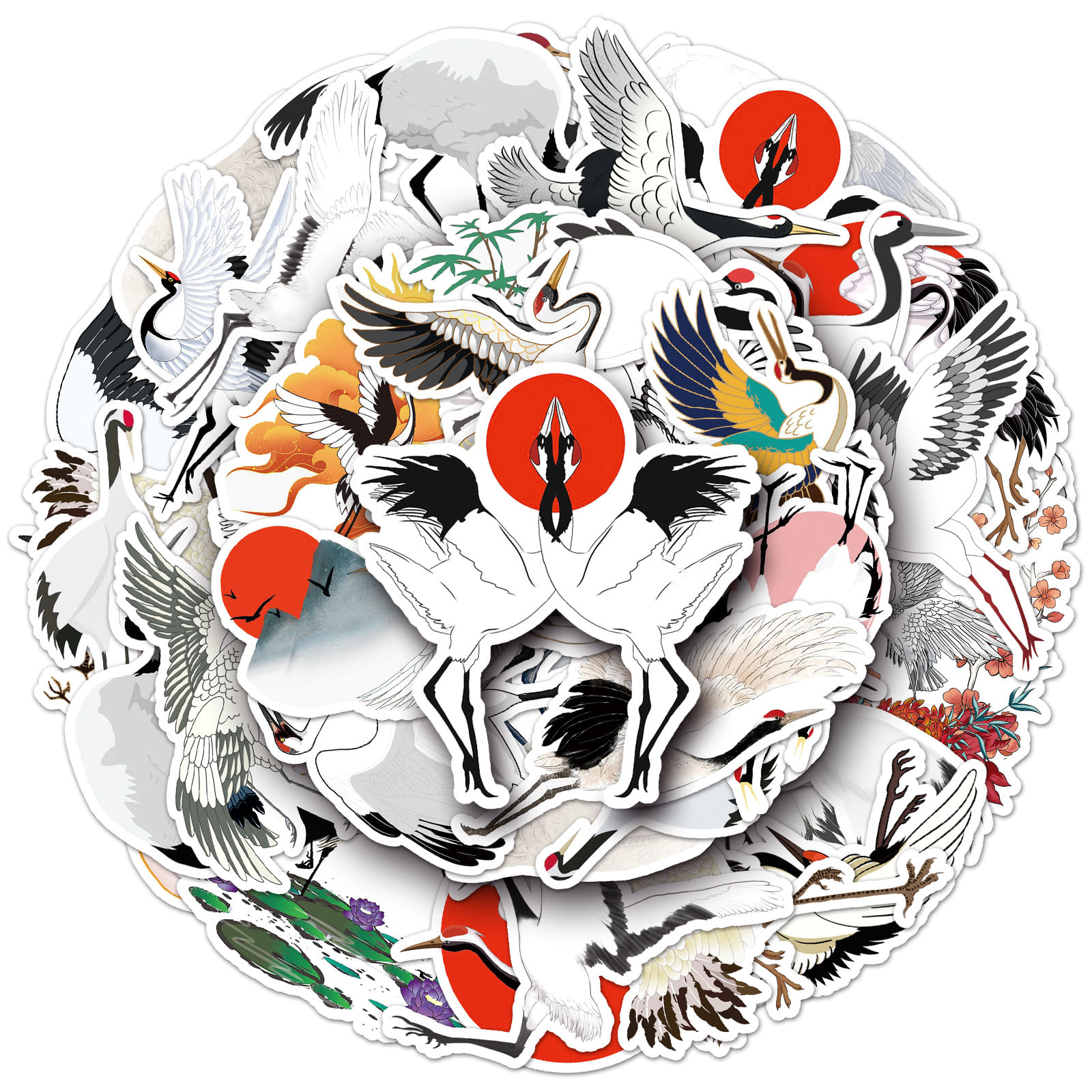 Adesivos De Vinil Impermeável Crane Animal 50 Unidades/lote De 5 A 10 Cm