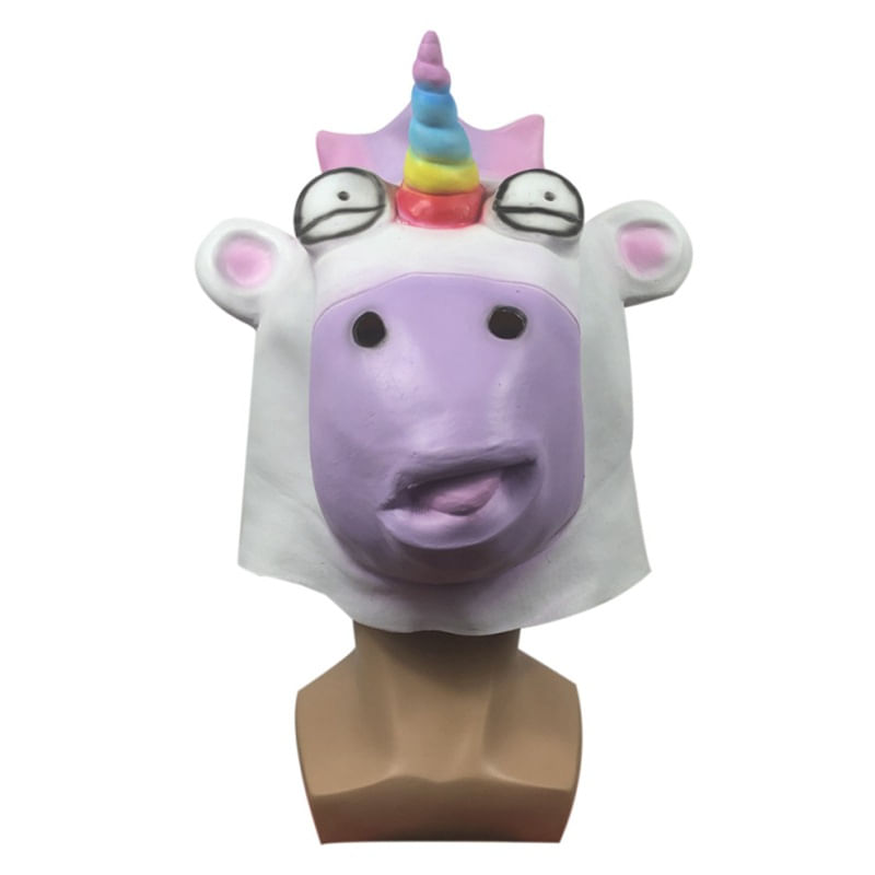 Máscara De Cosplay Funny Unicorn Latex Overhead Festa De Halloween