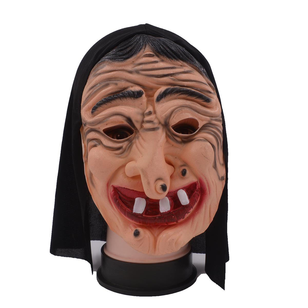 Máscara Halloween Witch Scary Black Gauze Latex Cosplay