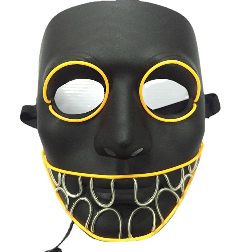 Máscara De Hip Hop Luminosa Led De Halloween Com Cobertura Facial Completa Em Plástico
