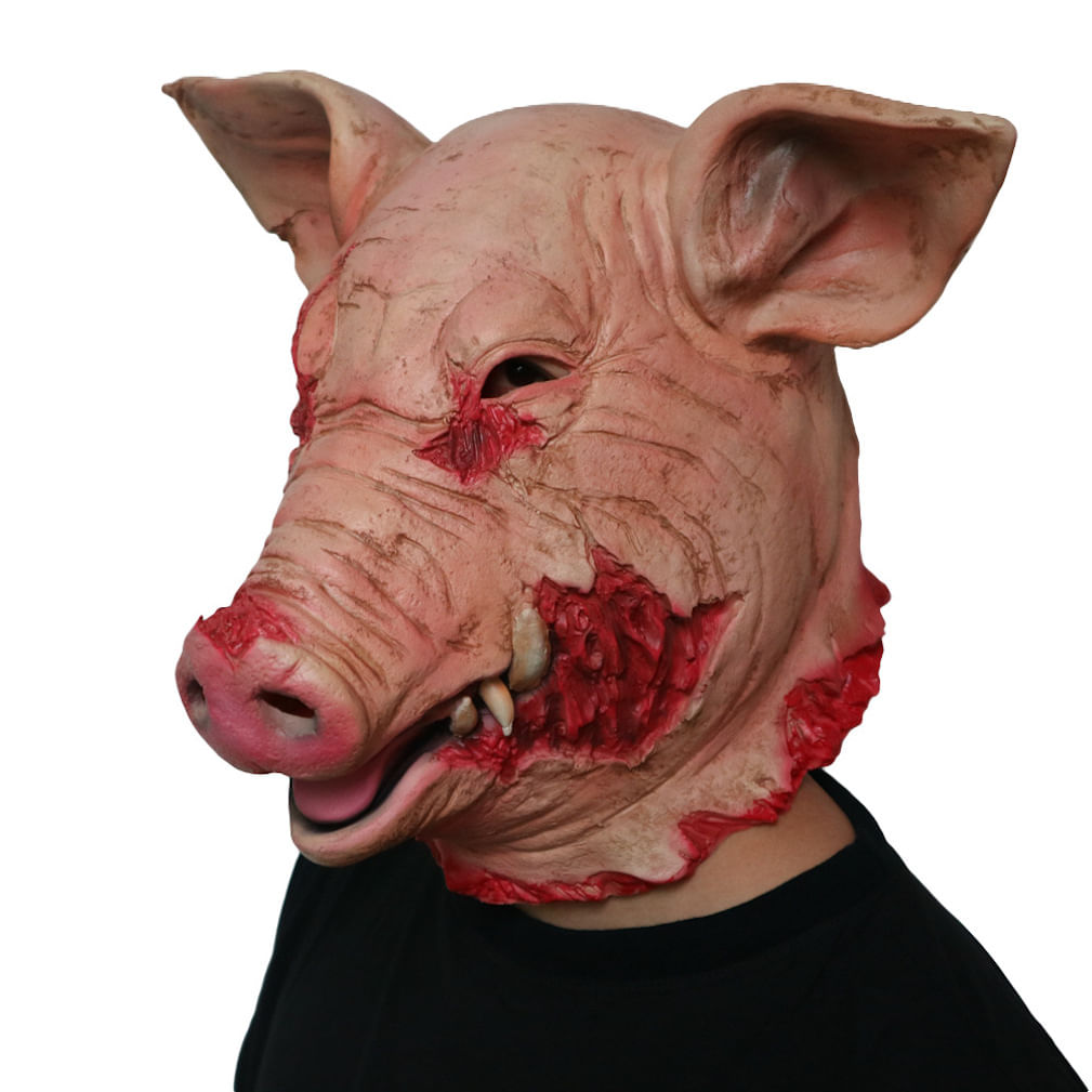 Mask Horror Pig Head Latex Para Fantasia De Carnaval De Halloween