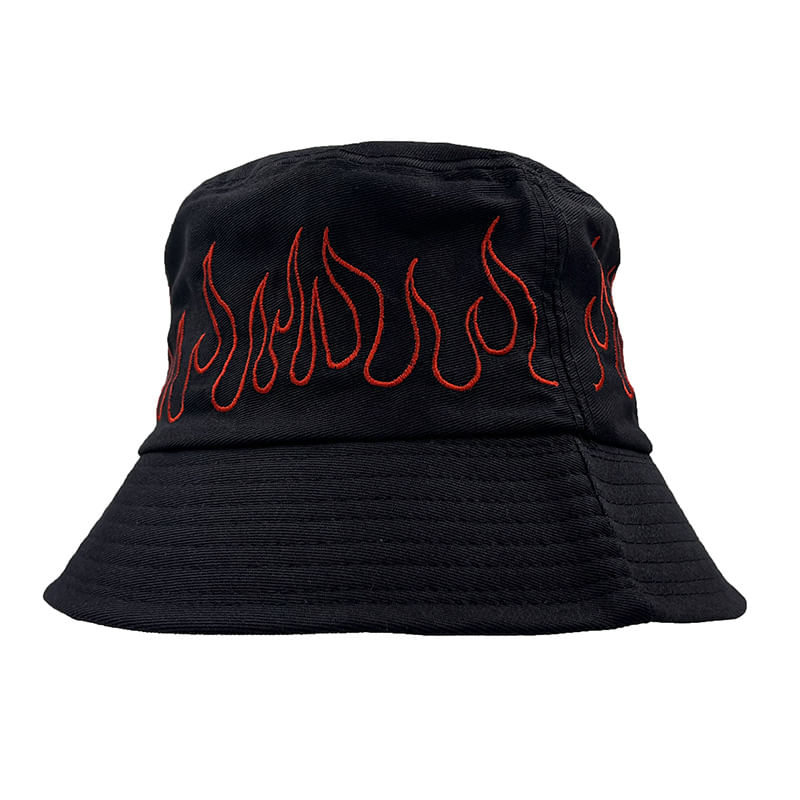 Proteção Solar Bucket Hat Flames Anime Para Adultos Unissex