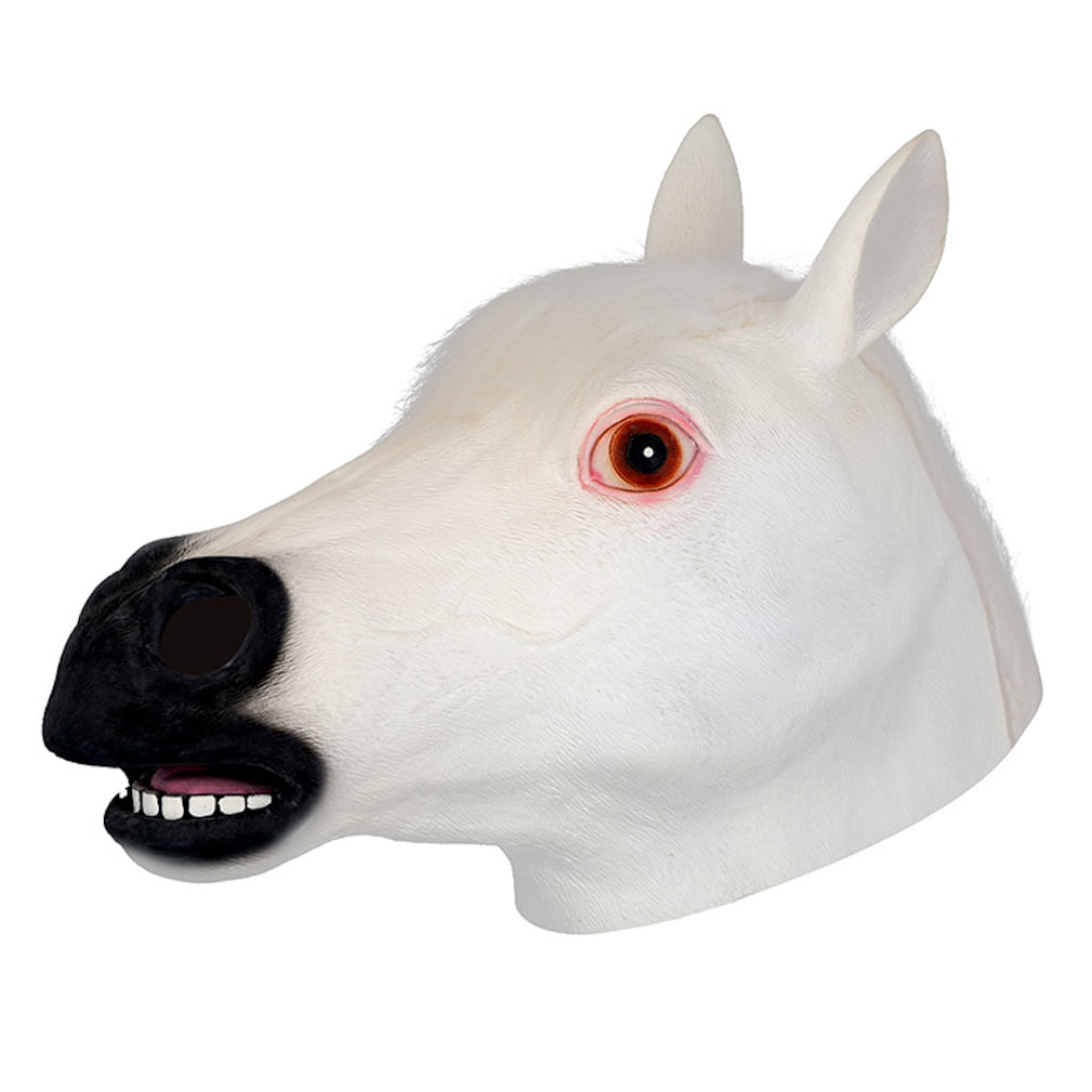 Máscara Facial Completa De Látex Halloween White Horse, Adereço De Cosplay