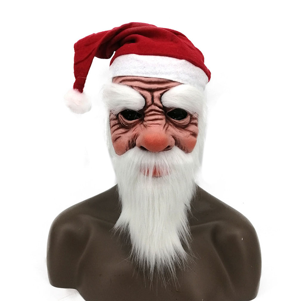 Máscara De Halloween, Chapéu De Látex De Cosplay De Papai Noel