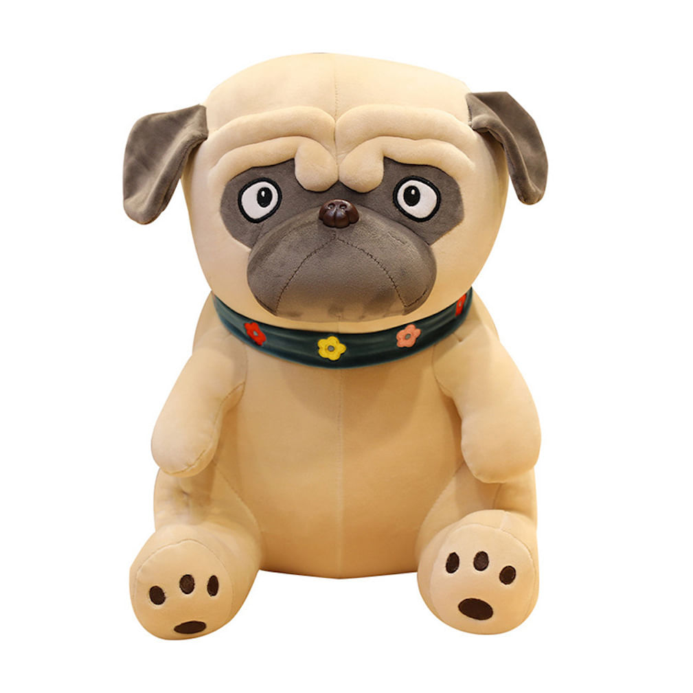 Boneca De Pelúcia Husky Shar Pei Amarelo Leite 30cm