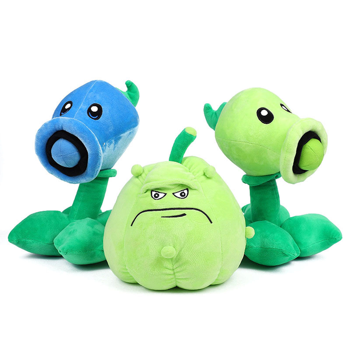 Conjunto De Bonecos De Pelúcia Plants Vs Zombies Peashooter De 30 Cm E 3 Peças
