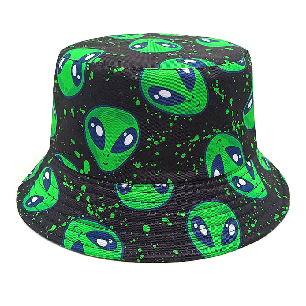 Bucket Hat Aliens Anime Unissex Casual Beach Sun 58-60 Cm