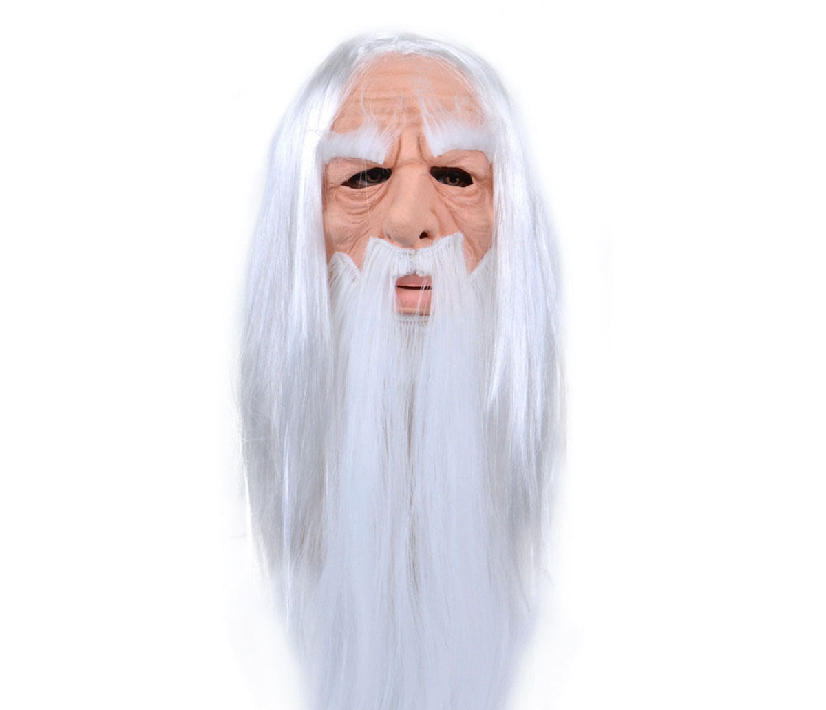 Máscara Halloween White Hair Wizard Santa Cosplay Latex 350g