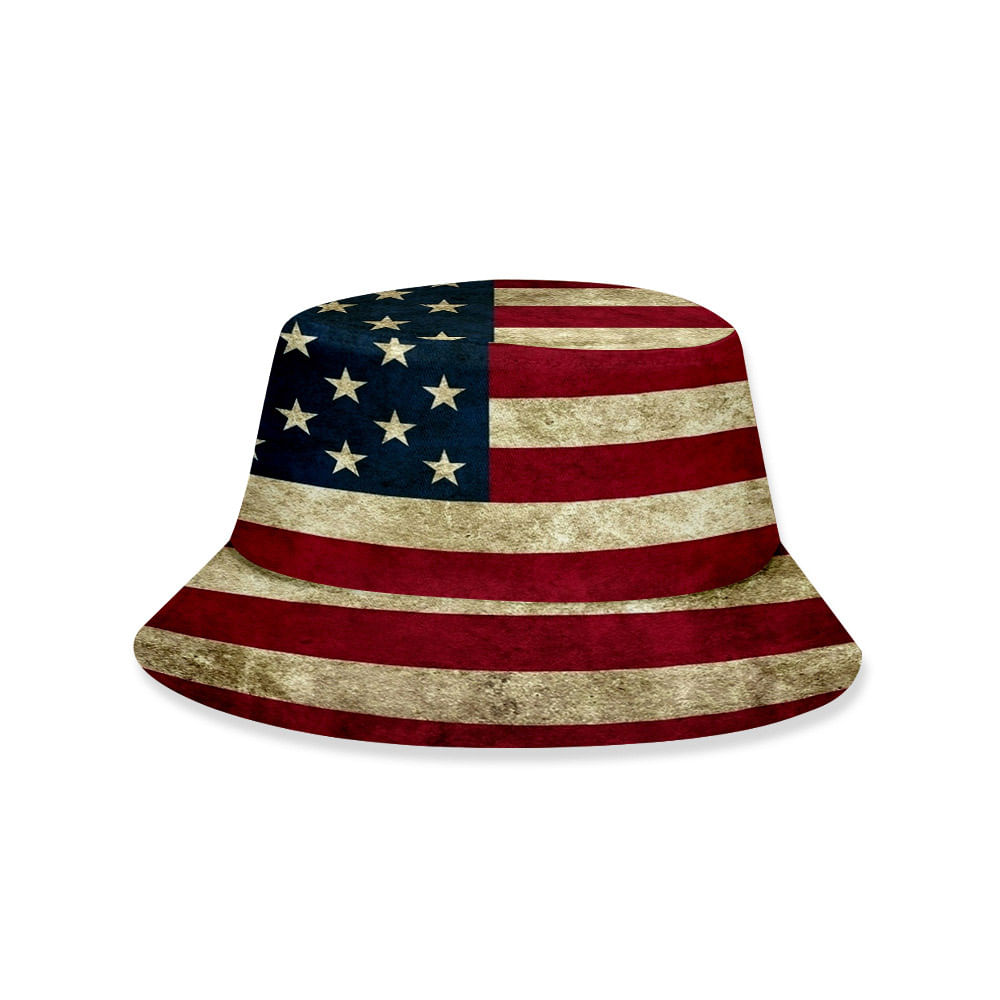 Bucket Hat Americans Flags Anime Unissex Beach Fisherman
