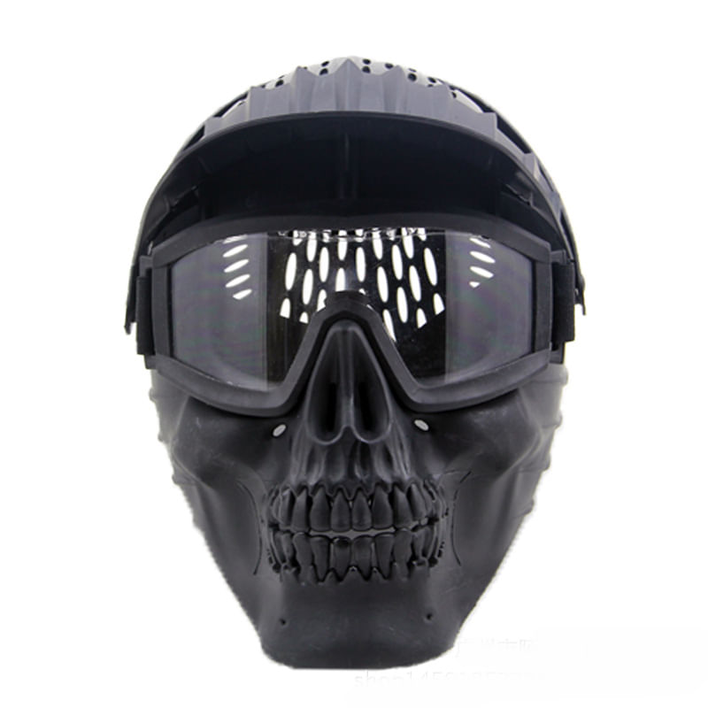 Máscara Cosplay Skeleton Halloween Prop Plastic Black