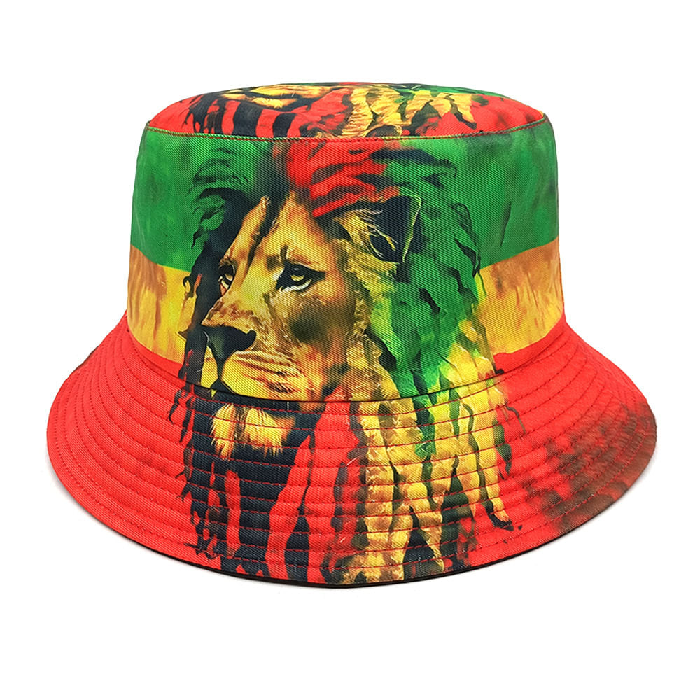 Bucket Hat Lions Heads Anime Unissex Casual Beach Fisherman's