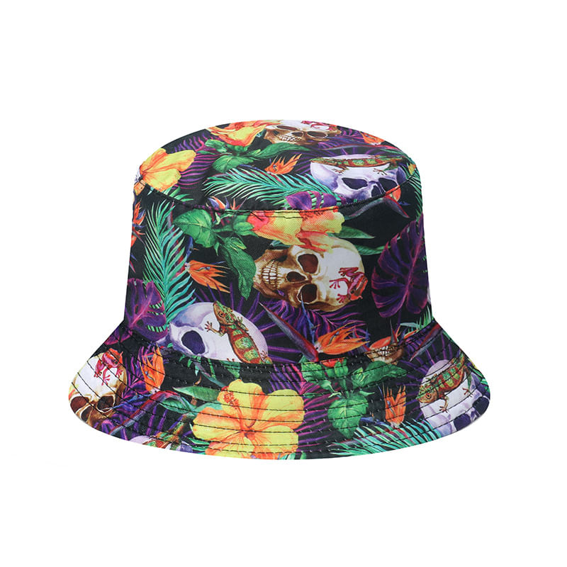 Bucket Hat Skulls Anime Unissex Casual Beach Sun 56-58 Cm